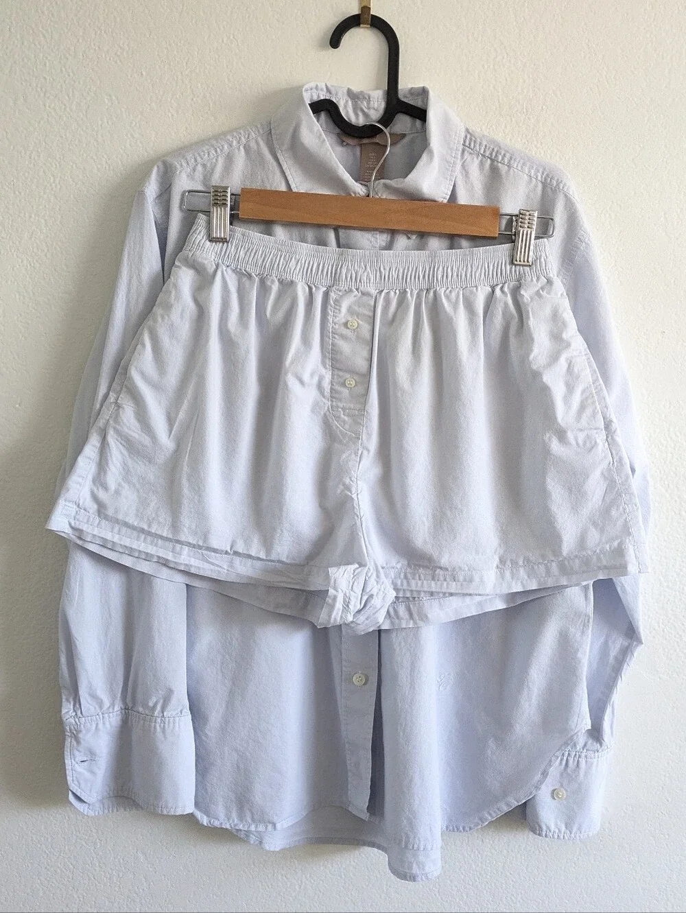 H&M Collared Button-Down & Short Lounge Set